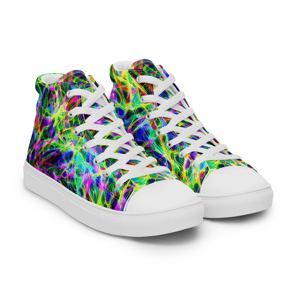 Psychedelic Rainforest on Men's High Top Canvas Shoes — Right Front