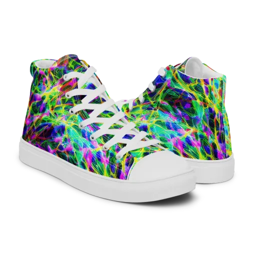 Psychedelic Rainforest on a Men's High Top Canvas Shoes