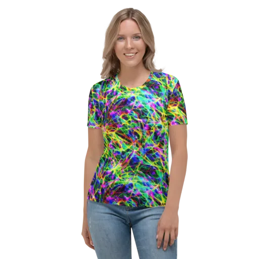 Psychedelic Rainforest on a Women's Crew Neck T-Shirt