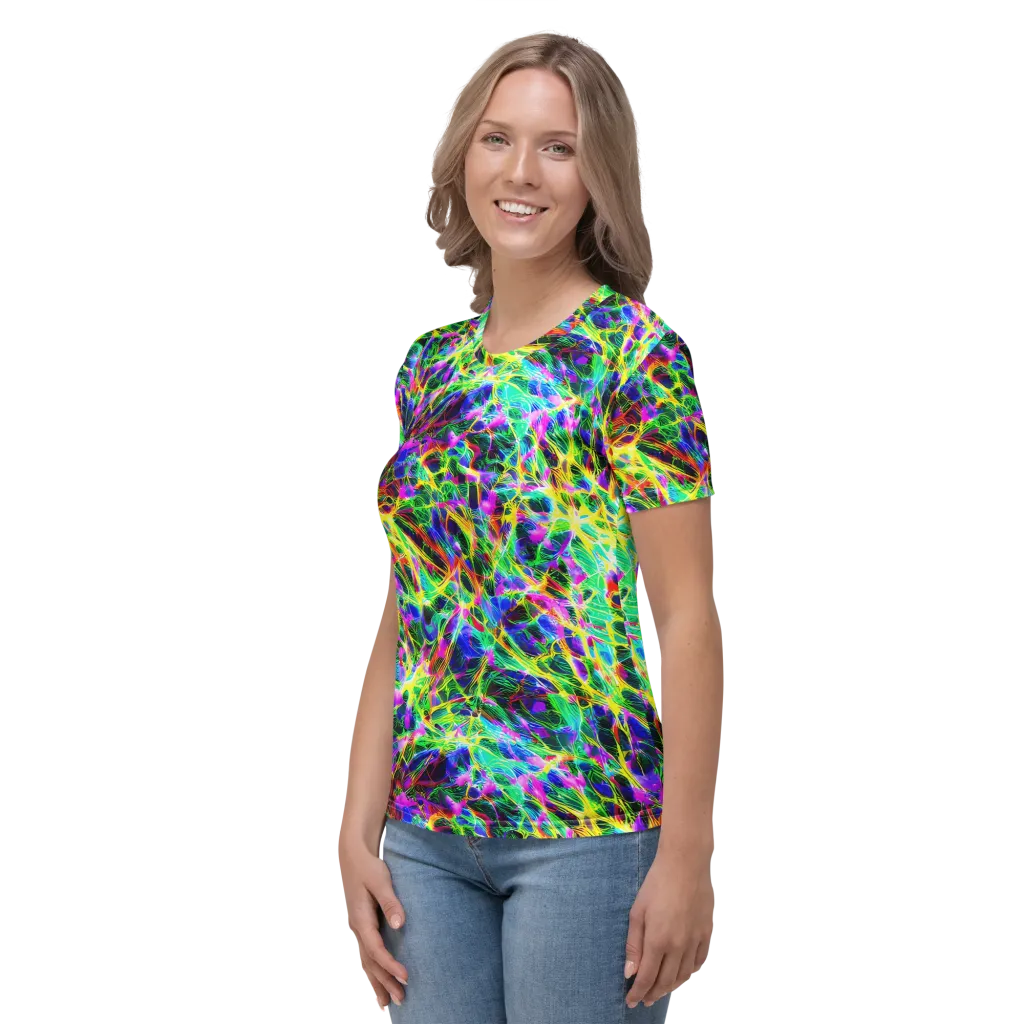 Psychedelic Rainforest on Women's Crew Neck T-Shirt — Left