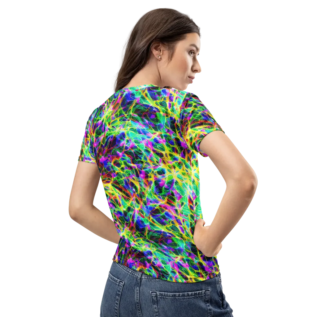 Psychedelic Rainforest on Women's Crew Neck T-Shirt — Back