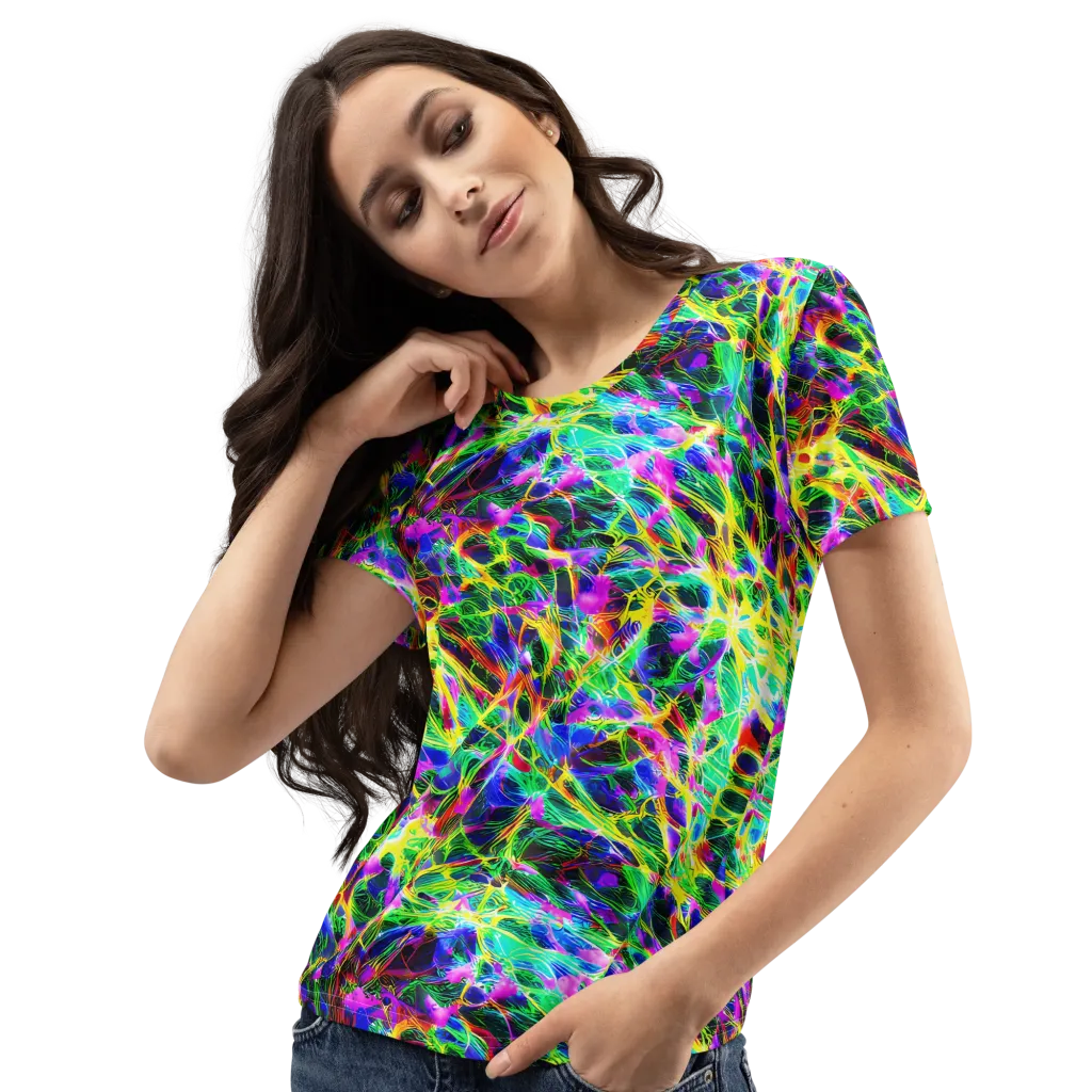 Psychedelic Rainforest on Women's Crew Neck T-Shirt — Left Front