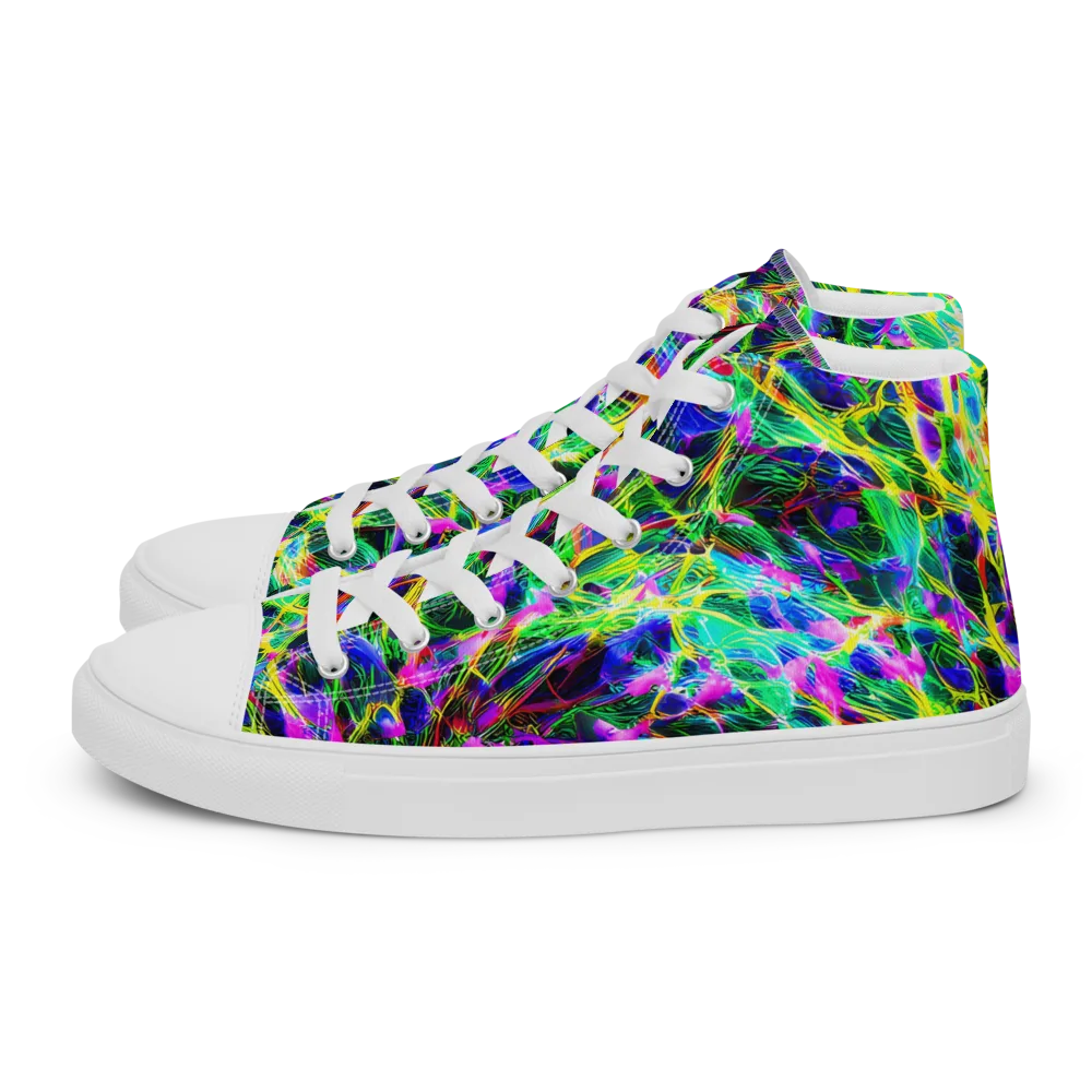 Psychedelic Rainforest on Women's High Top Canvas Shoes — Left