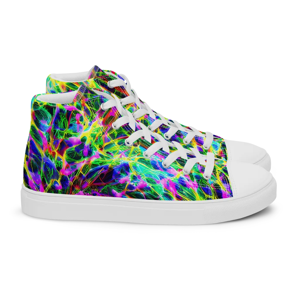 Psychedelic Rainforest on Women's High Top Canvas Shoes — Right