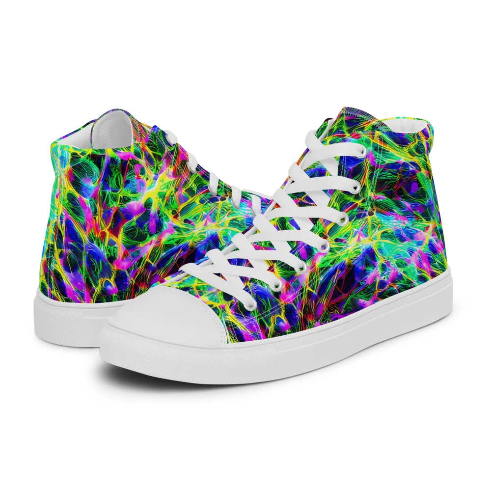 Psychedelic Rainforest on Women's High Top Canvas Shoes — Left