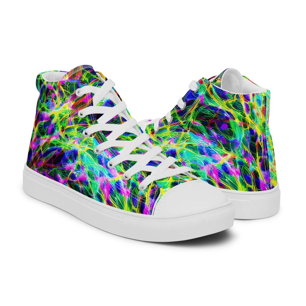Psychedelic Rainforest on Women's High Top Canvas Shoes — Right