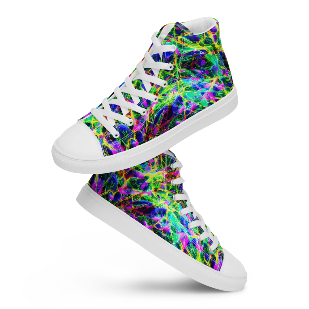 Psychedelic Rainforest on Women's High Top Canvas Shoes — Front