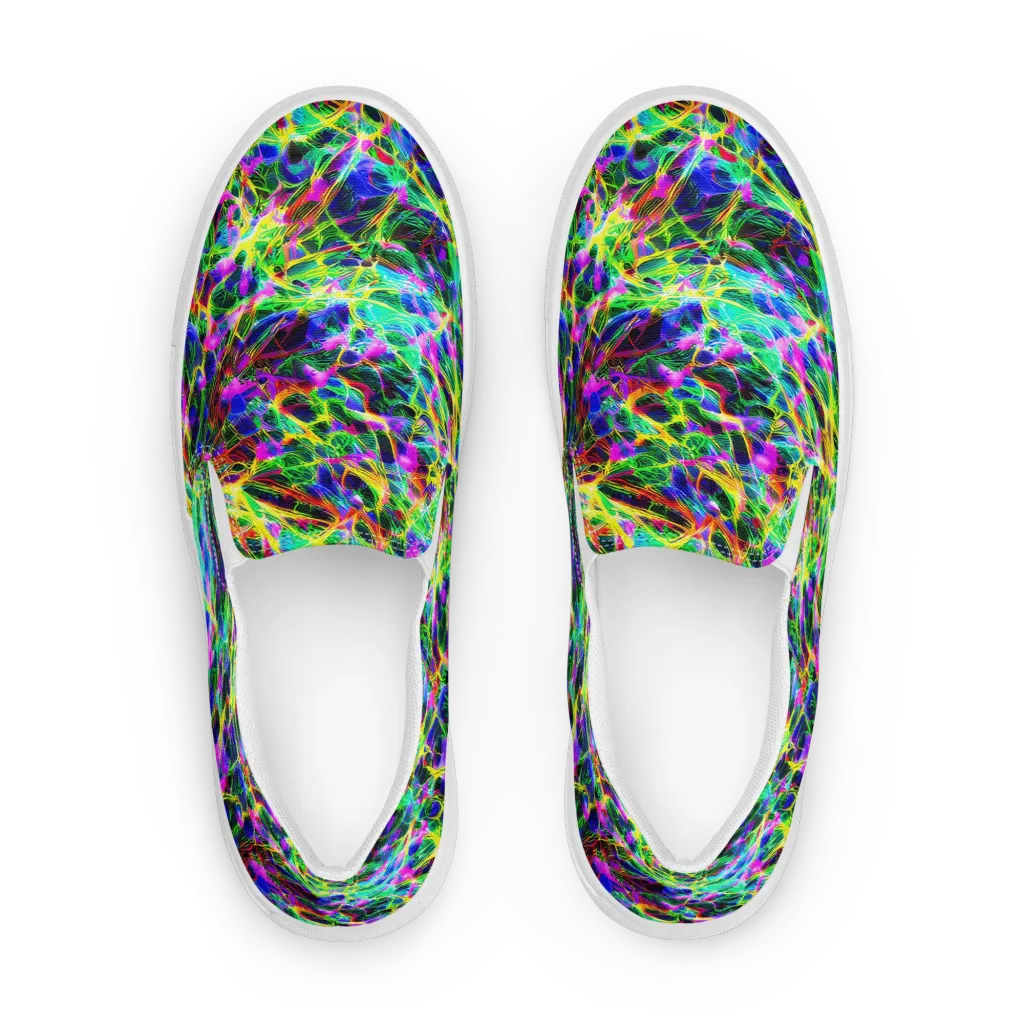 Psychedelic Rainforest on Men's Slip-On Canvas Shoes — Front