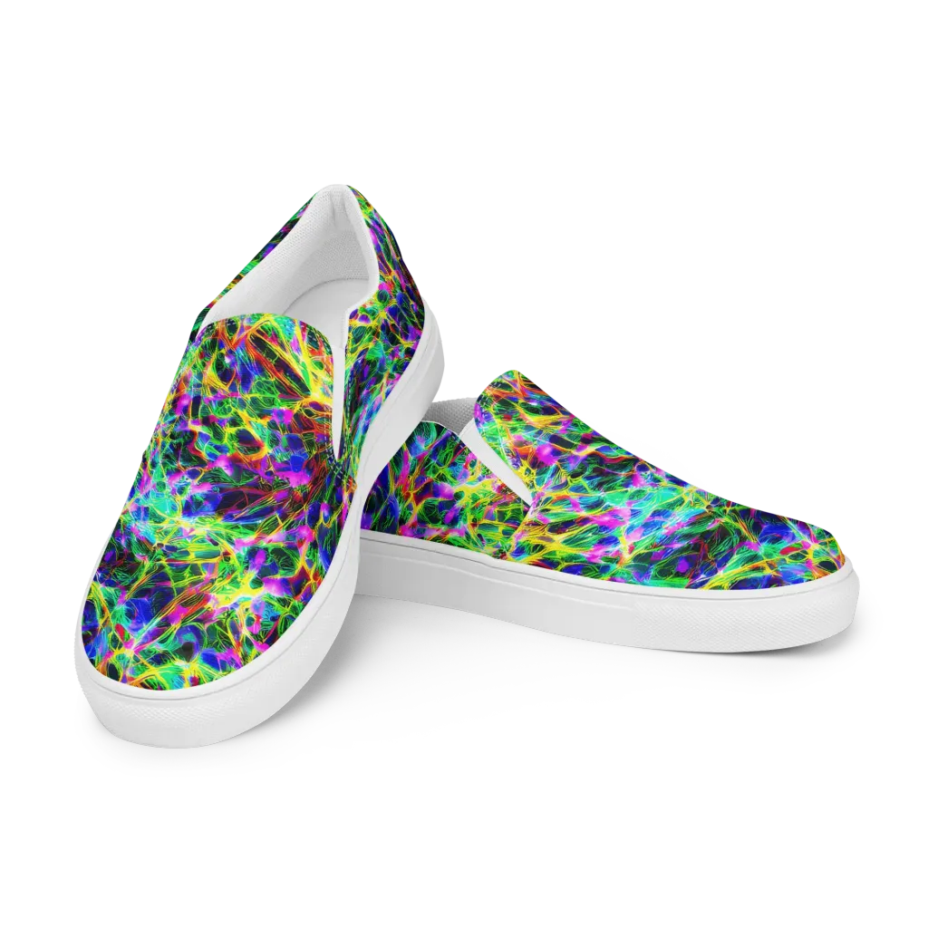 Psychedelic Rainforest on Men's Slip-On Canvas Shoes — Left Front