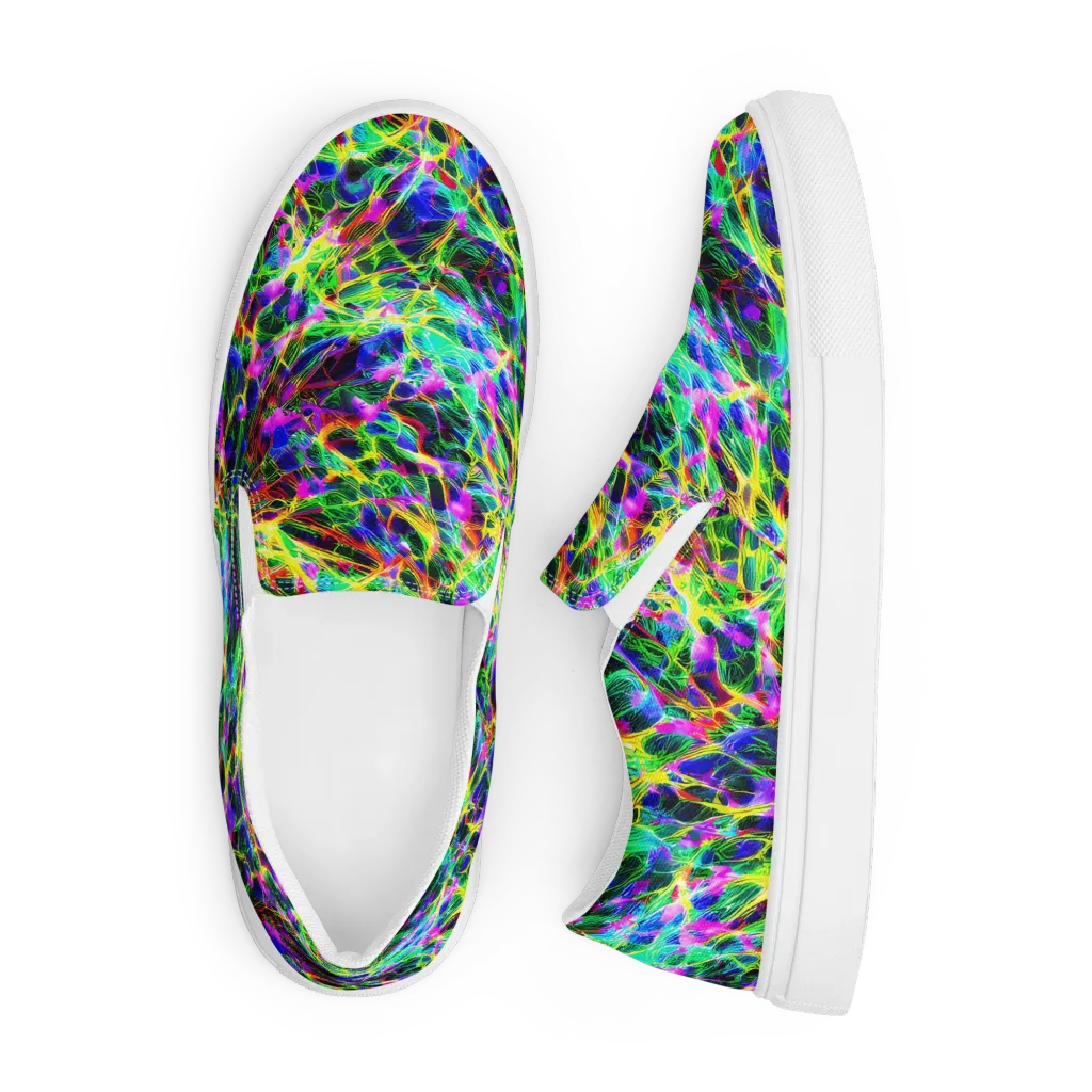 Psychedelic Rainforest on Men's Slip-On Canvas Shoes — Front
