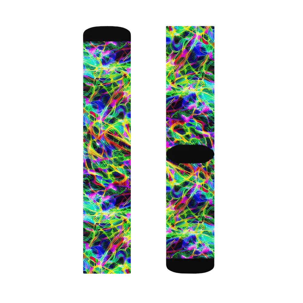 Psychedelic Rainforest on Socks — Left Sock