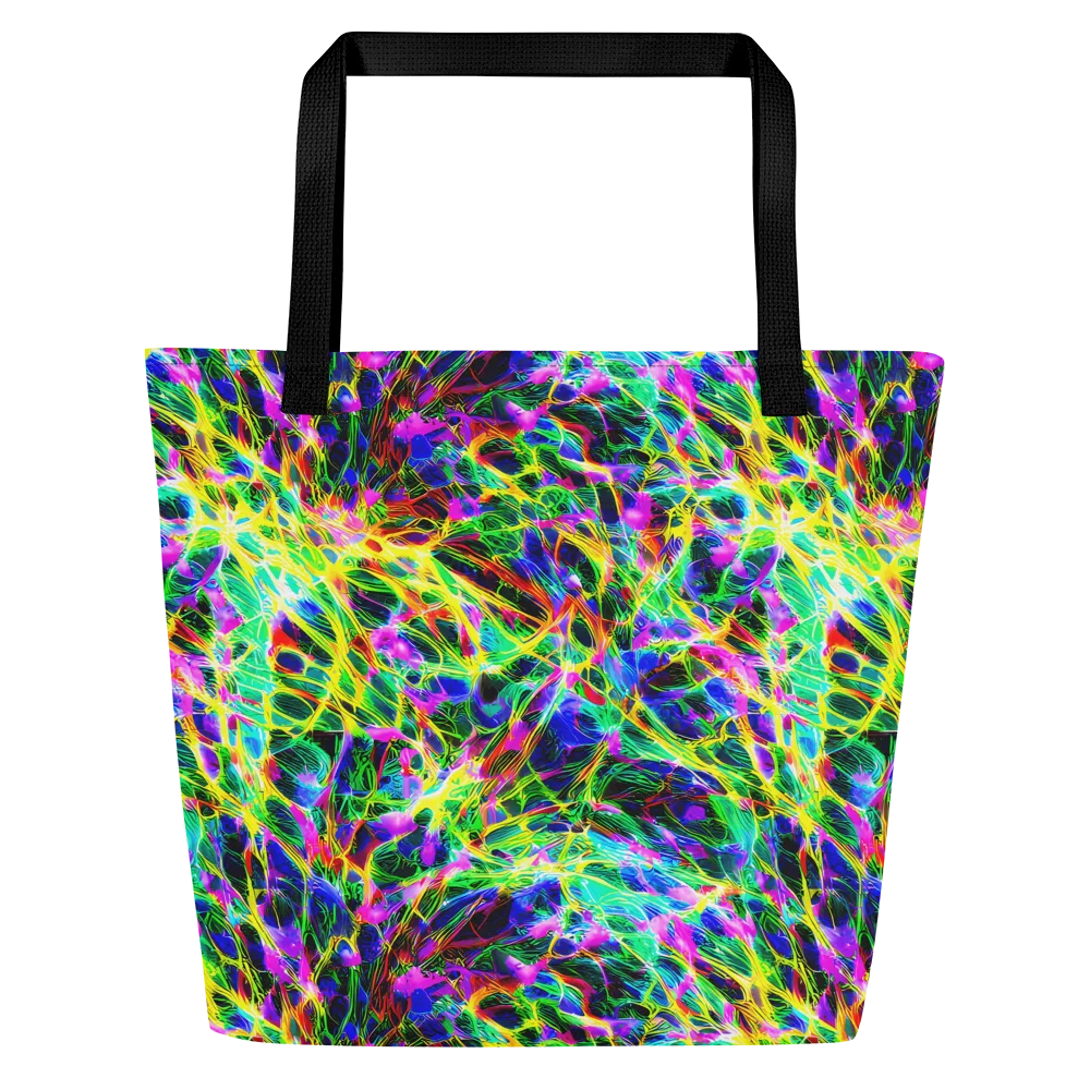 Psychedelic Rainforest on Large Tote Bag W/ Pocket — Front