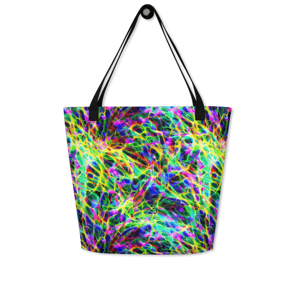 Psychedelic Rainforest on Large Tote Bag W/ Pocket — Front