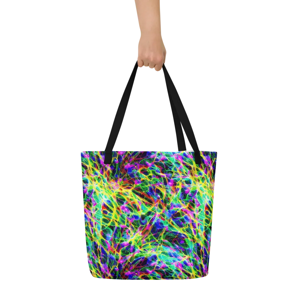 Psychedelic Rainforest on Large Tote Bag W/ Pocket — Front