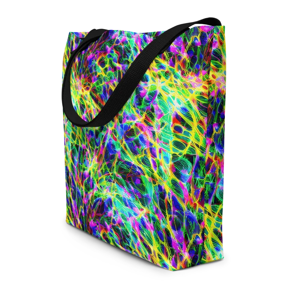 Psychedelic Rainforest on Large Tote Bag W/ Pocket — Front