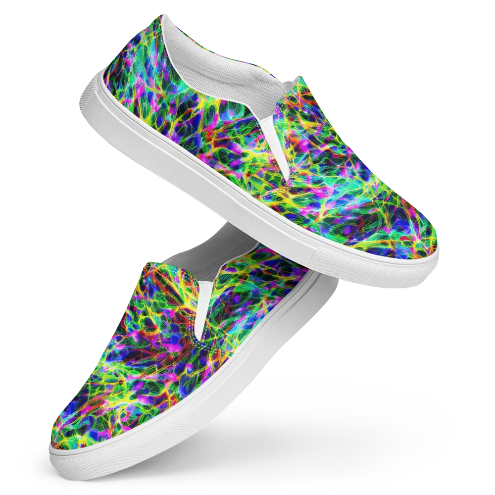Psychedelic Rainforest on Women's Slip-On Canvas Shoes — Front