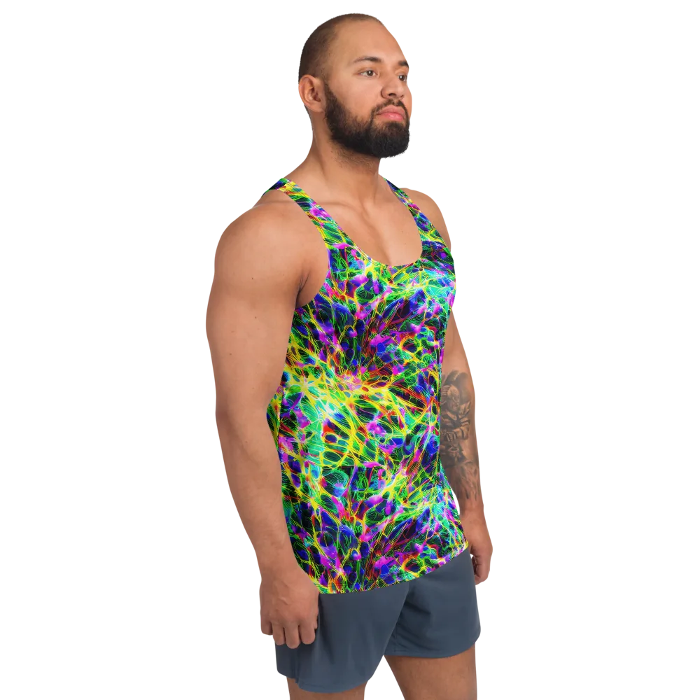 Psychedelic Rainforest on Men's Tank Top — Right Front
