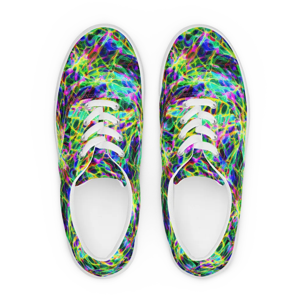 Psychedelic Rainforest on Men's Lace-Up Canvas Shoes — Front