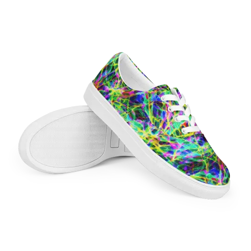 Psychedelic Rainforest on a Men's Lace-Up Canvas Shoes