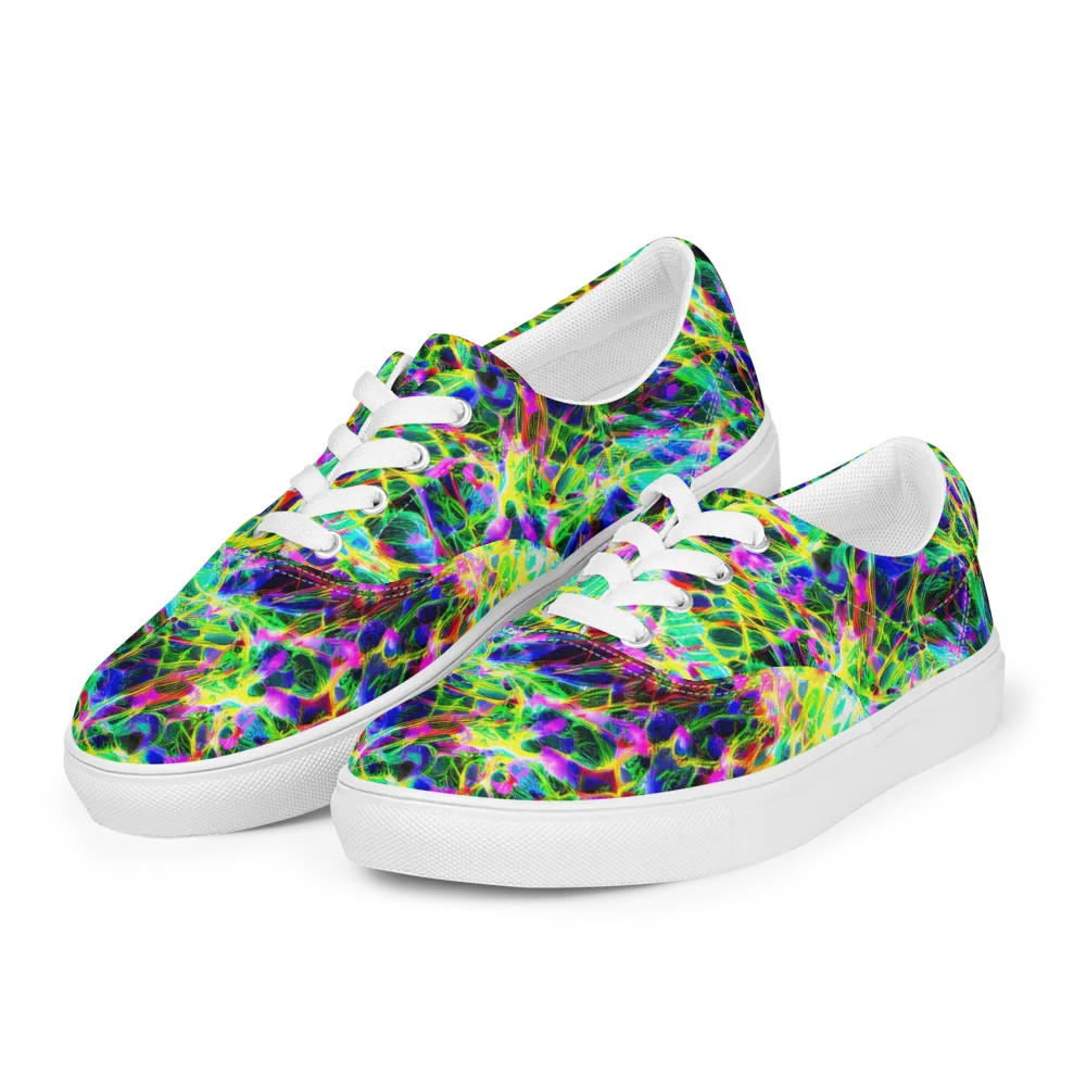 Psychedelic Rainforest on Men's Lace-Up Canvas Shoes — Left Front