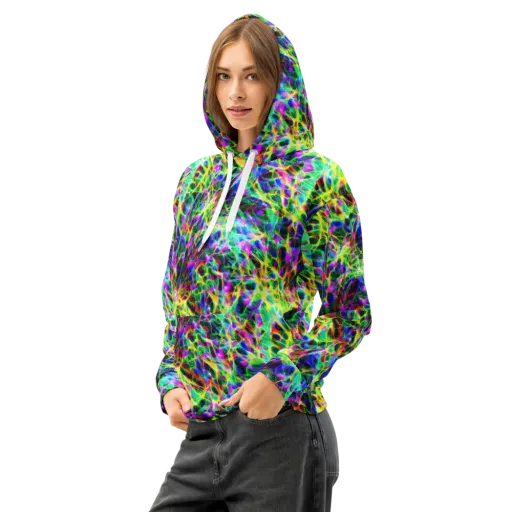 Psychedelic Rainforest on a Cotton Hoodie