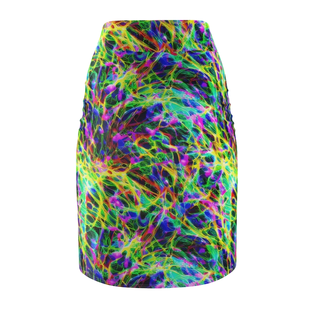 Psychedelic Rainforest on Pencil Skirt — Back