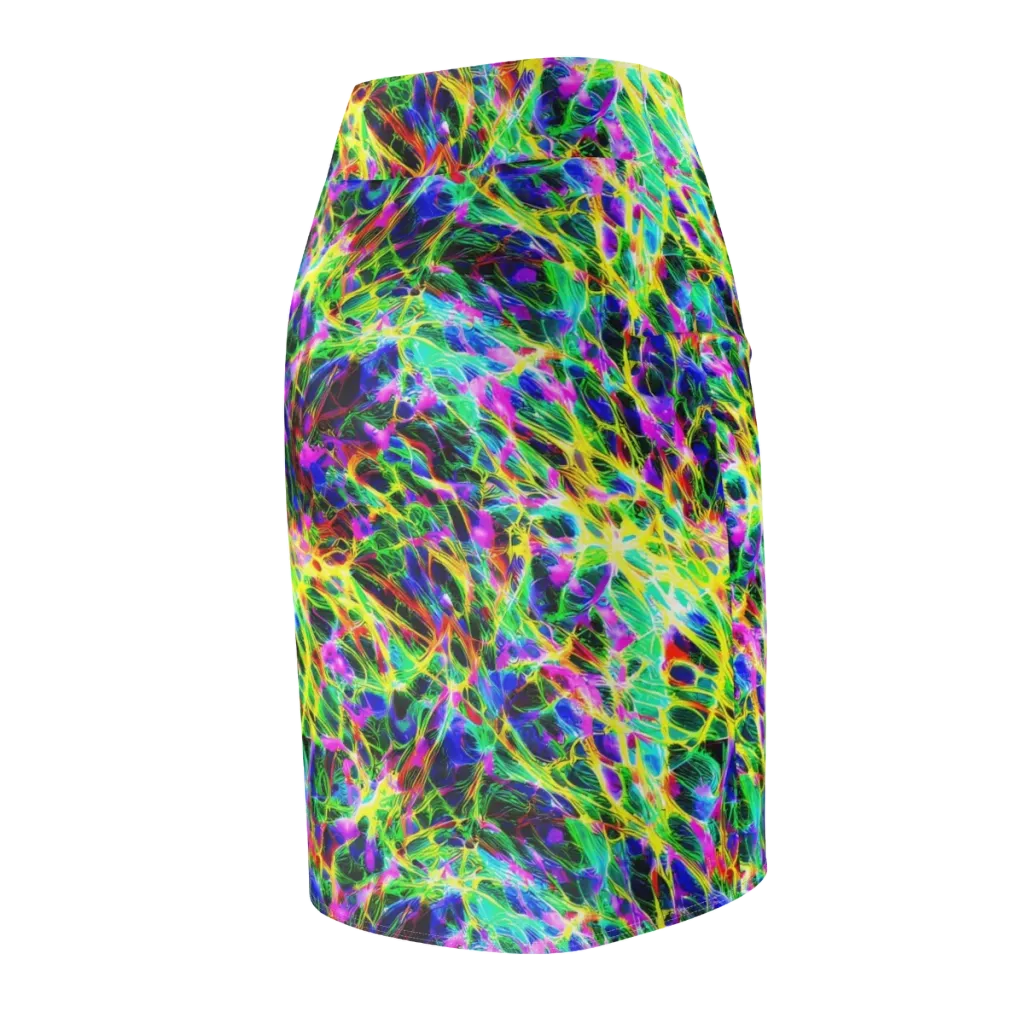 Psychedelic Rainforest on Pencil Skirt — Back Side