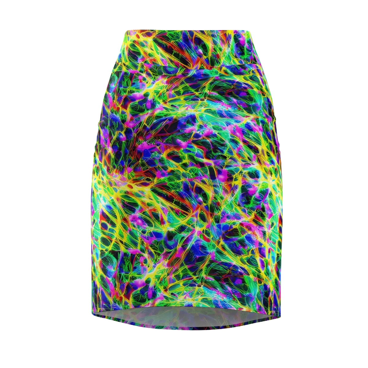 Psychedelic Rainforest on Pencil Skirt — Front