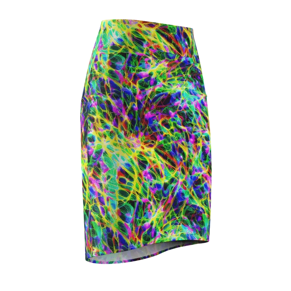 Psychedelic Rainforest on Pencil Skirt — Front Side