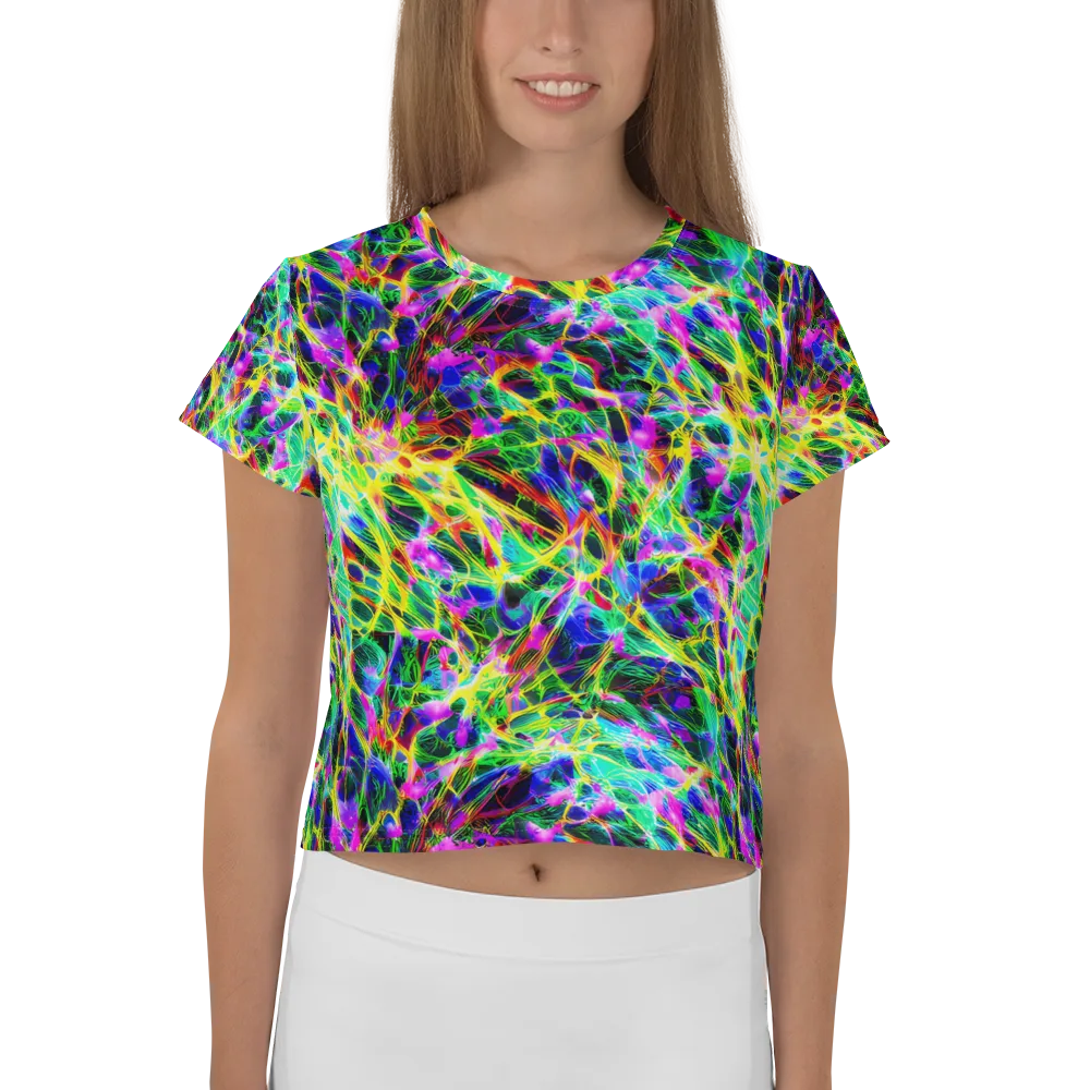 Psychedelic Rainforest on Crop Tee — Front
