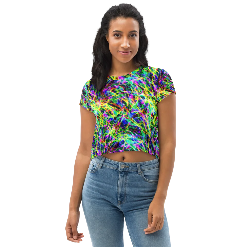 Psychedelic Rainforest on Crop Tee — Front