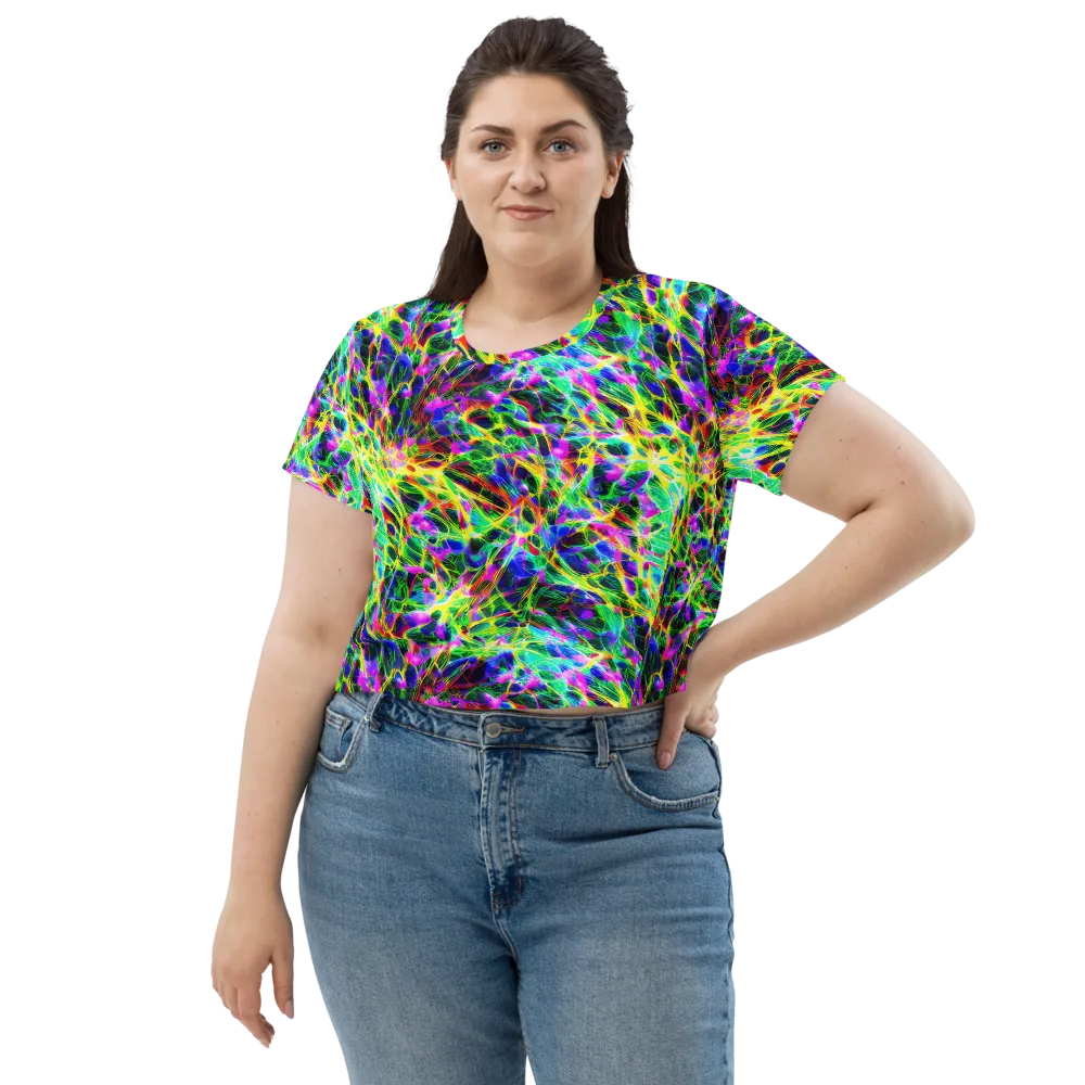 Psychedelic Rainforest on Crop Tee — Front