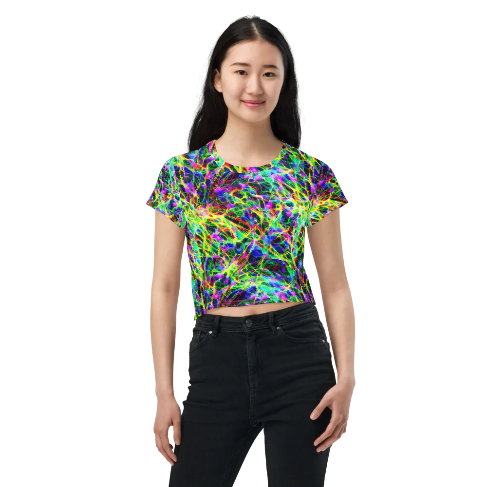 Psychedelic Rainforest on Crop Tee — Front