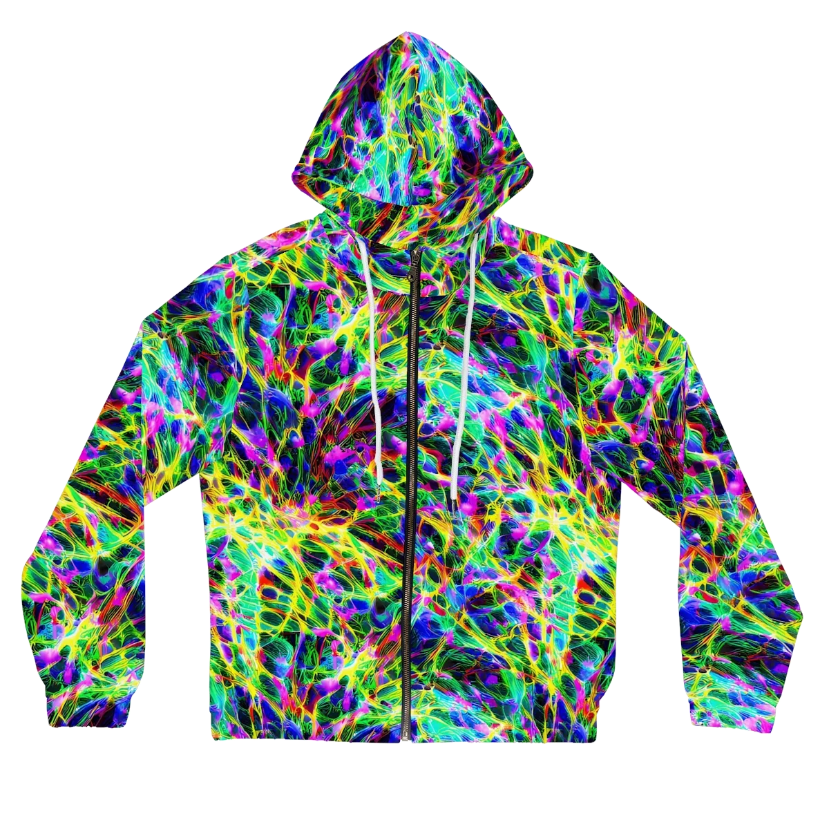 Psychedelic Rainforest on Women's Full-Zip Hoodie — Front