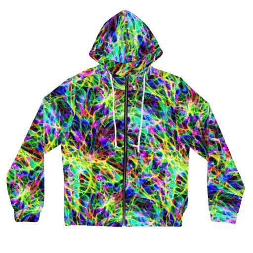 Psychedelic Rainforest on a Women's Full-Zip Hoodie