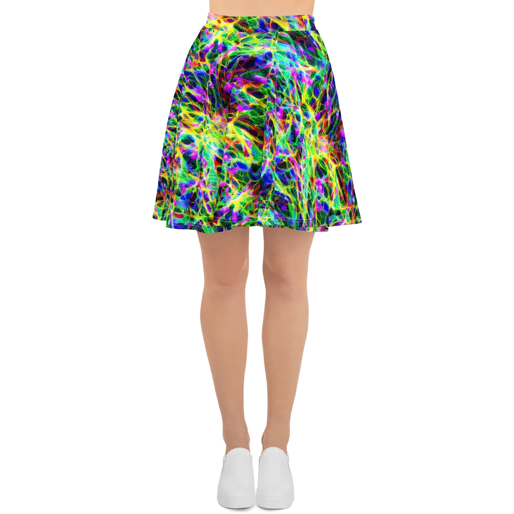 Psychedelic Rainforest on Skater Skirt — Front