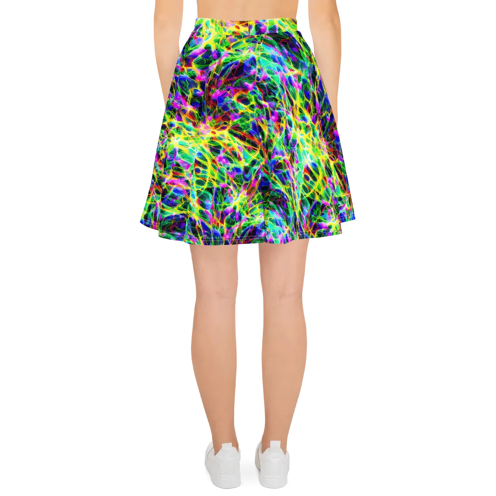 Psychedelic Rainforest on Skater Skirt — Back