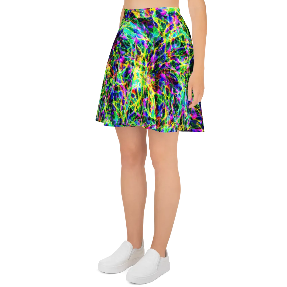 Psychedelic Rainforest on Skater Skirt — Left