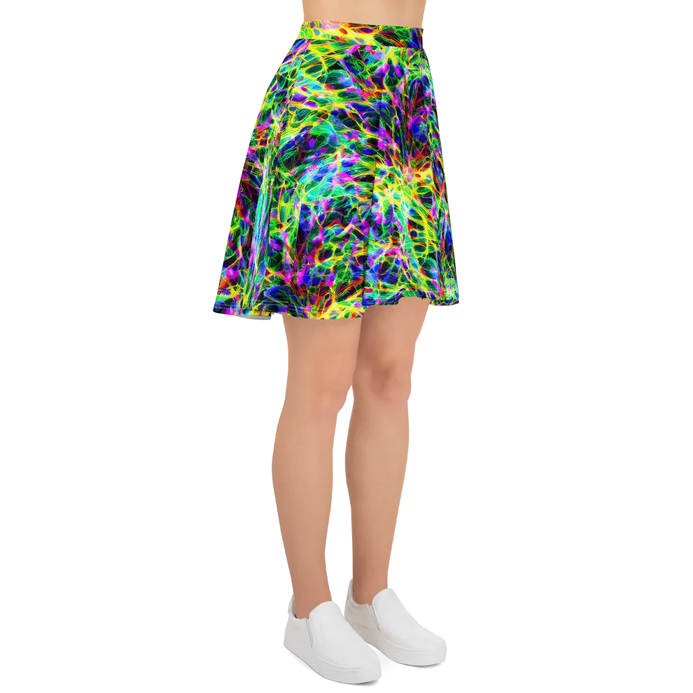 Psychedelic Rainforest on Skater Skirt — Right