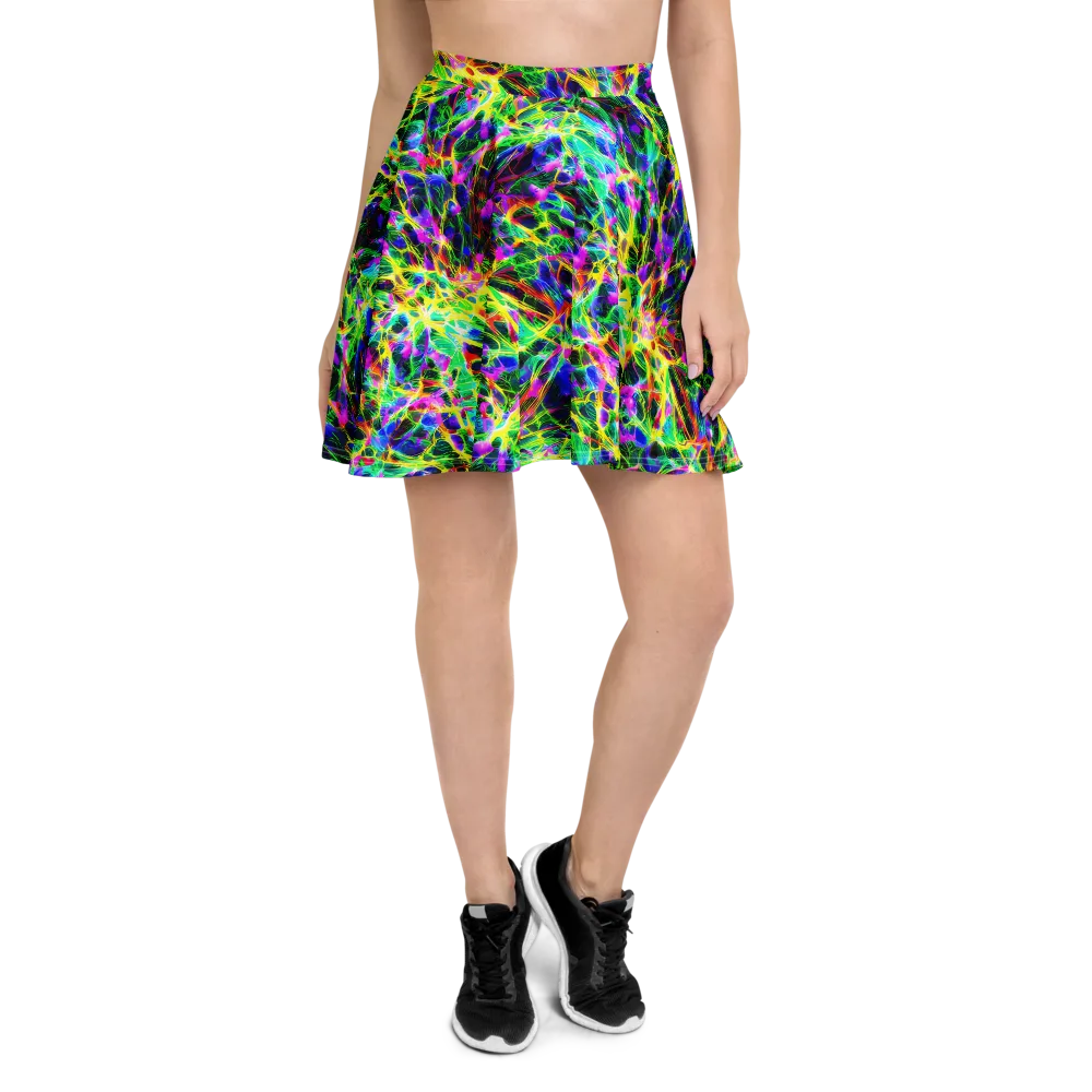 Psychedelic Rainforest on Skater Skirt — Front