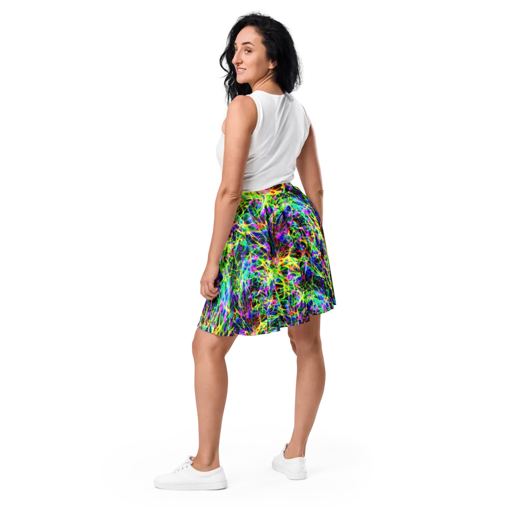 Psychedelic Rainforest on Skater Skirt — Back