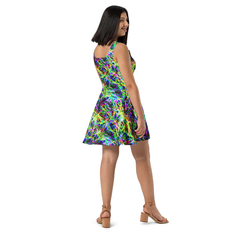 Psychedelic Rainforest on Skater Dress — Right