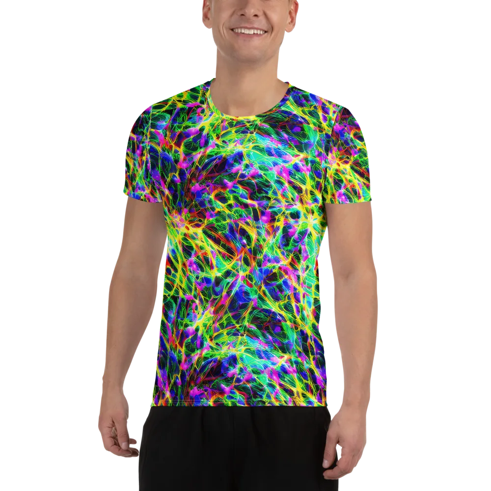 Psychedelic Rainforest on Men's Athletic T-Shirt — Front