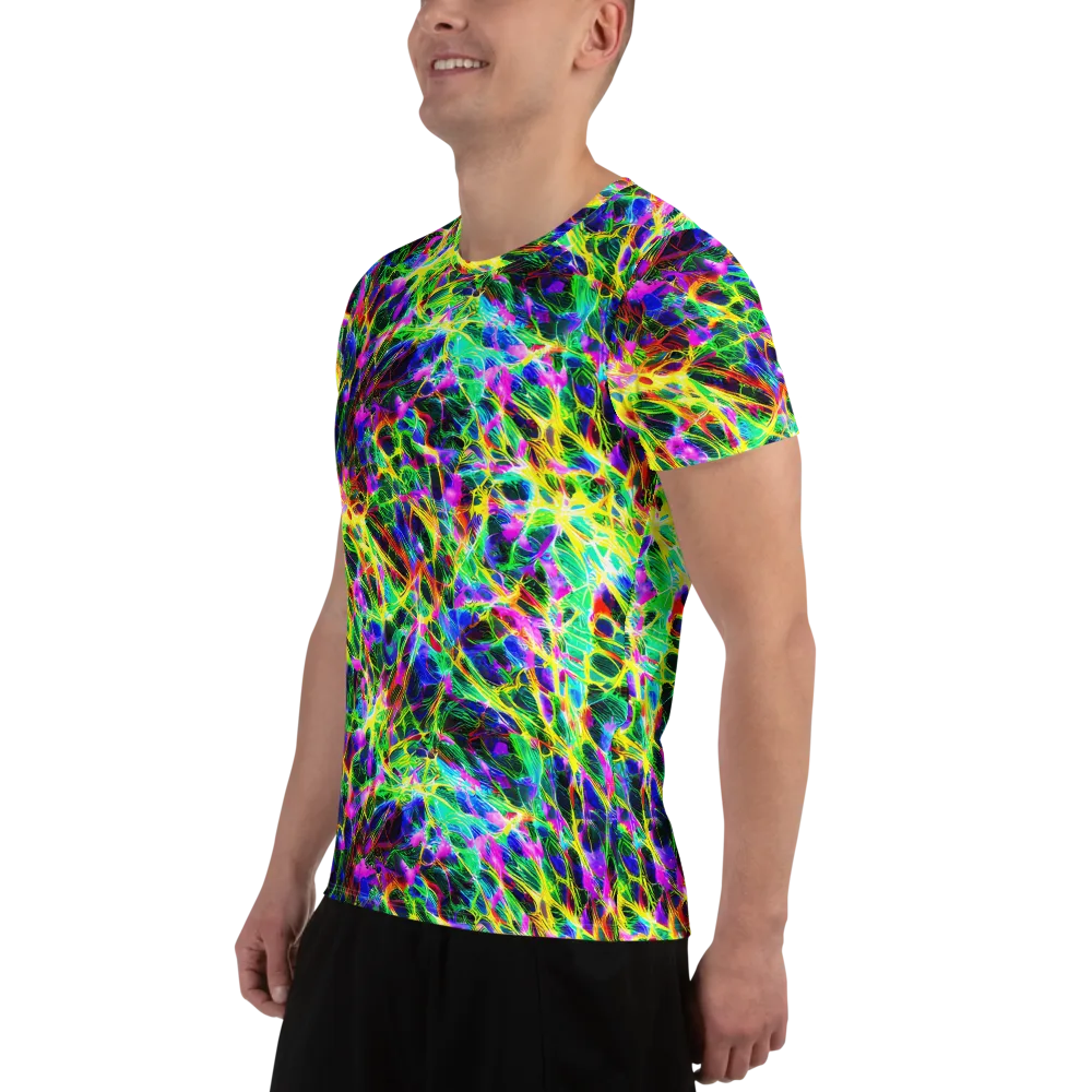 Psychedelic Rainforest on Men's Athletic T-Shirt — Left