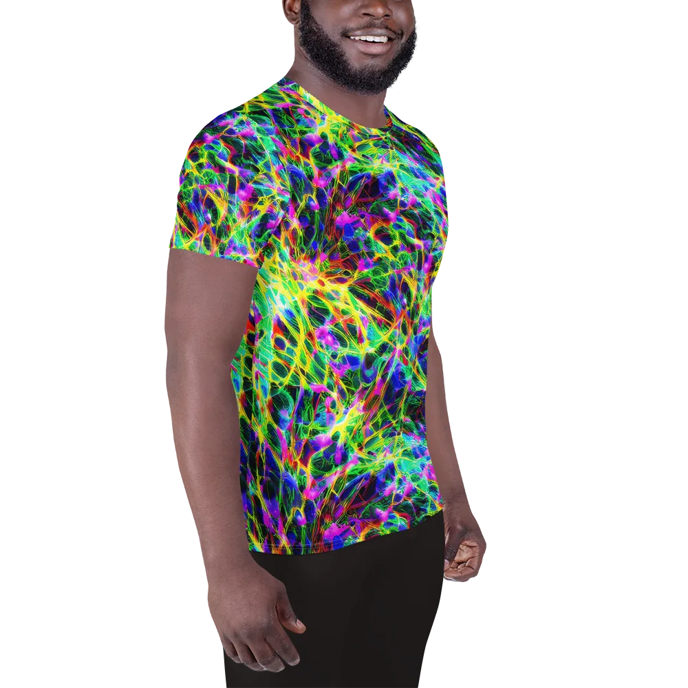 Psychedelic Rainforest on Men's Athletic T-Shirt — Right