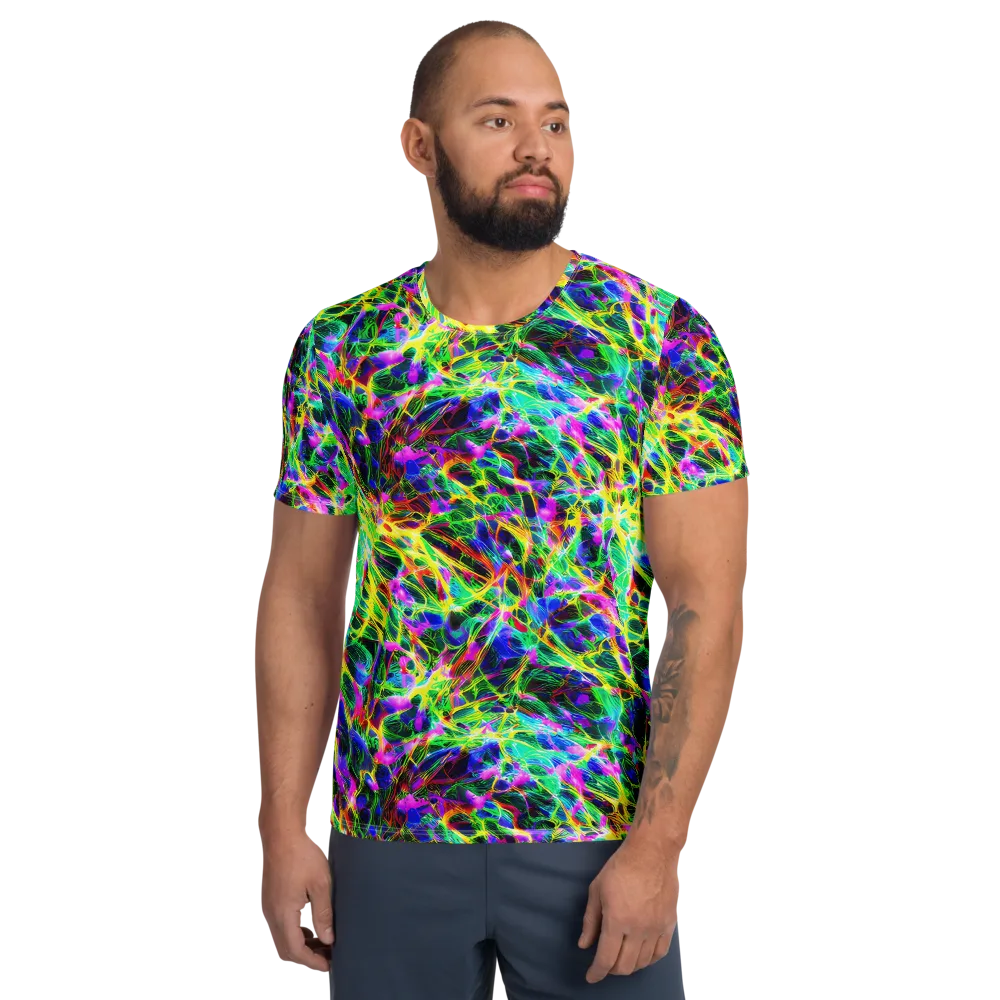 Psychedelic Rainforest on Men's Athletic T-Shirt — Front