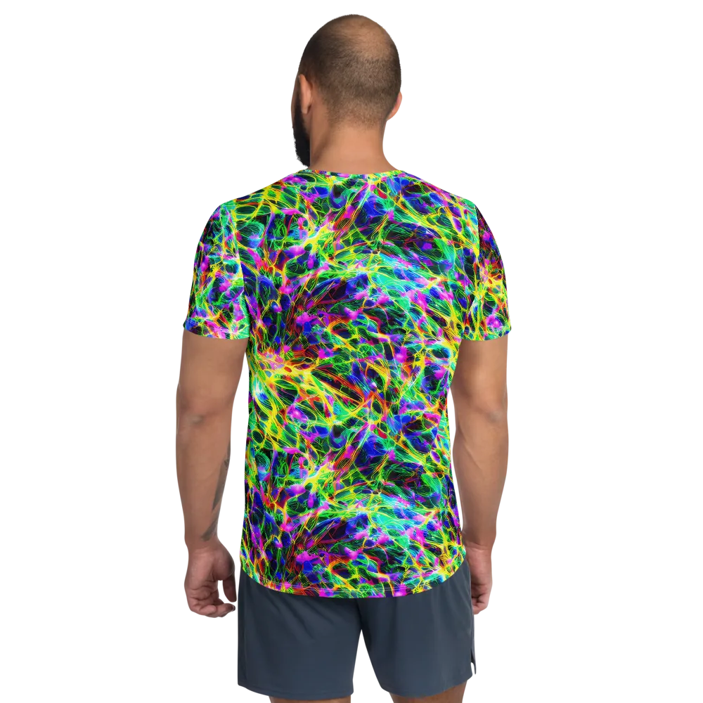 Psychedelic Rainforest on Men's Athletic T-Shirt — Back