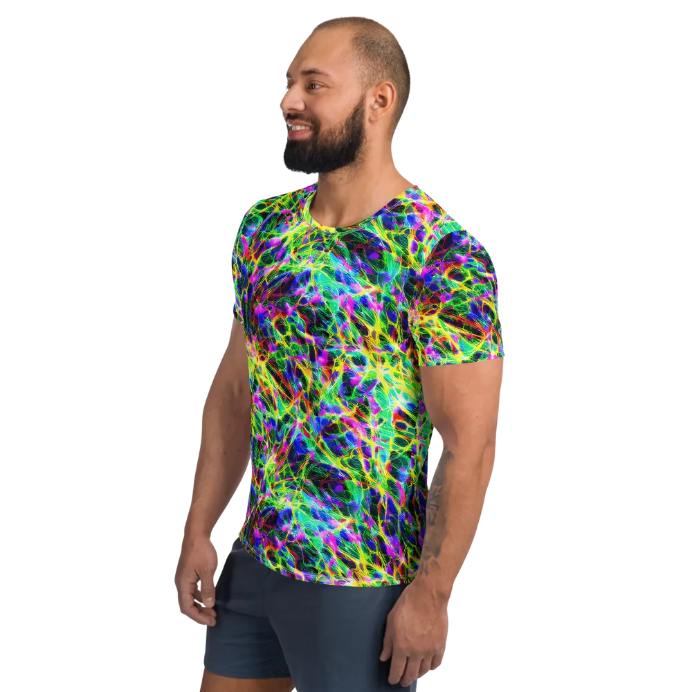 Psychedelic Rainforest on Men's Athletic T-Shirt — Left