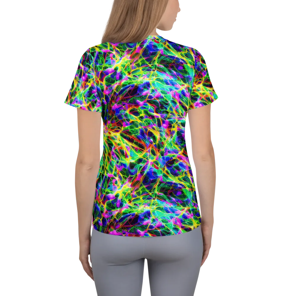 Psychedelic Rainforest on Women's Athletic T-Shirt — Back