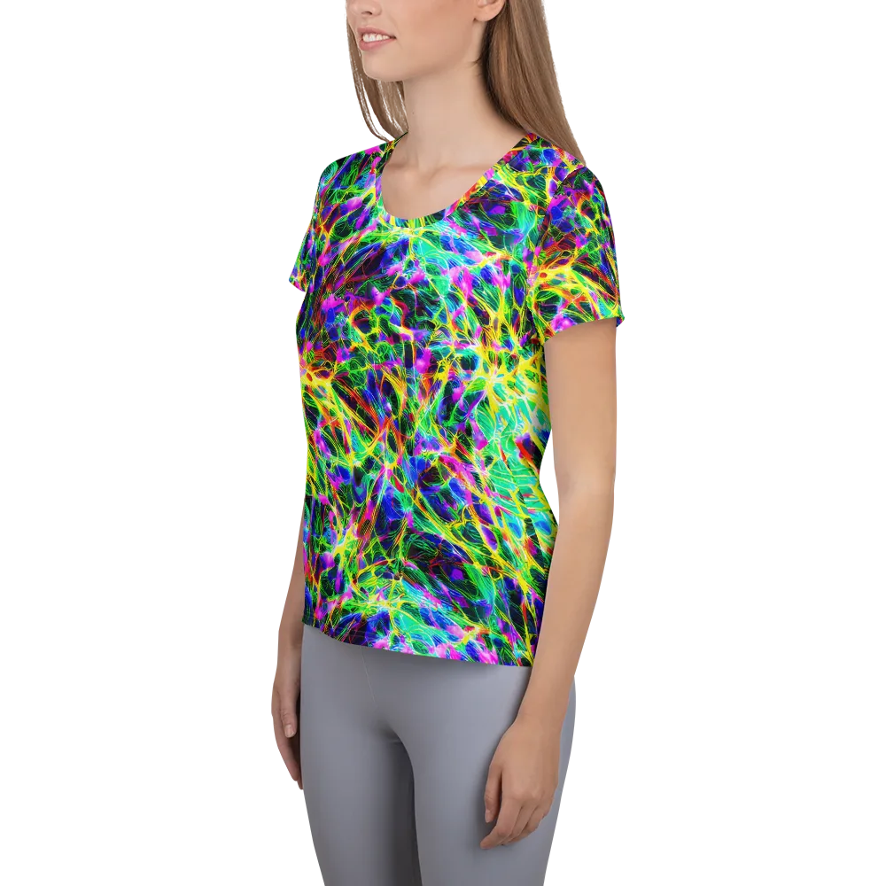 Psychedelic Rainforest on Women's Athletic T-Shirt — Left